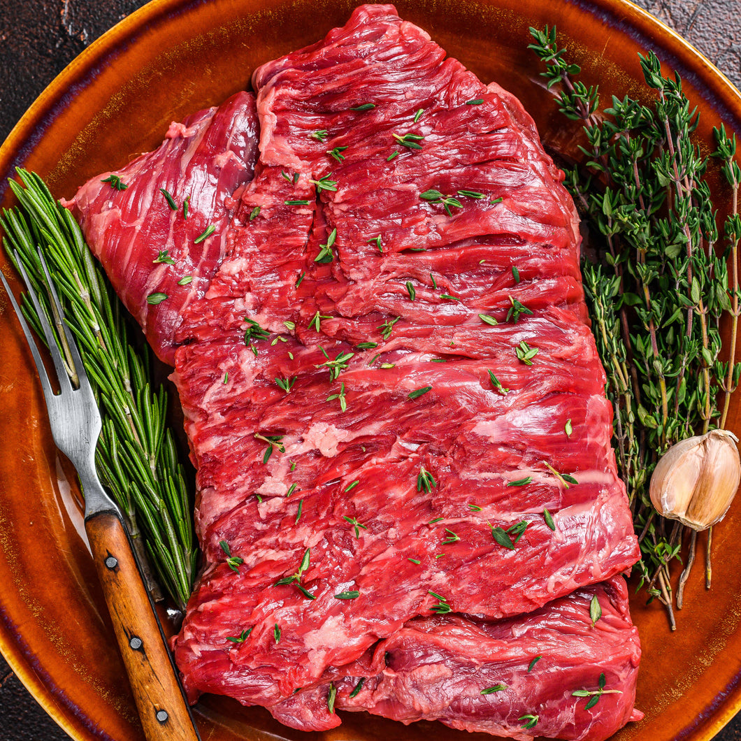 Skirt Steak. All-Natural, Grain Finished - Black Angus Beef